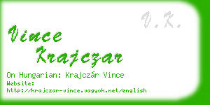 vince krajczar business card