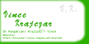 vince krajczar business card